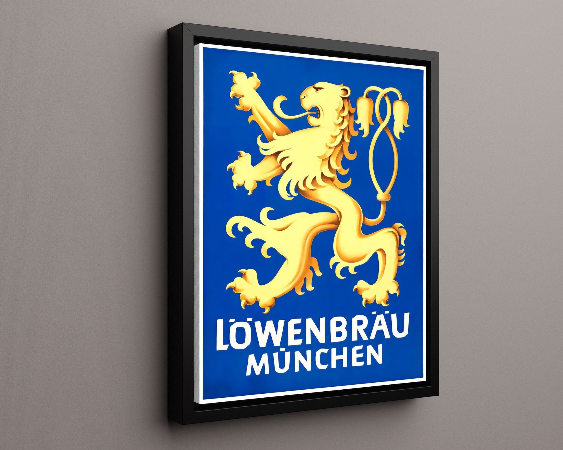 Vintage Advertisement Poster - Lowenbrau Munchen - Roaring with Bavarian pride 20x24 Canvas vintage advertising wall art print – Vintage Advertising decor