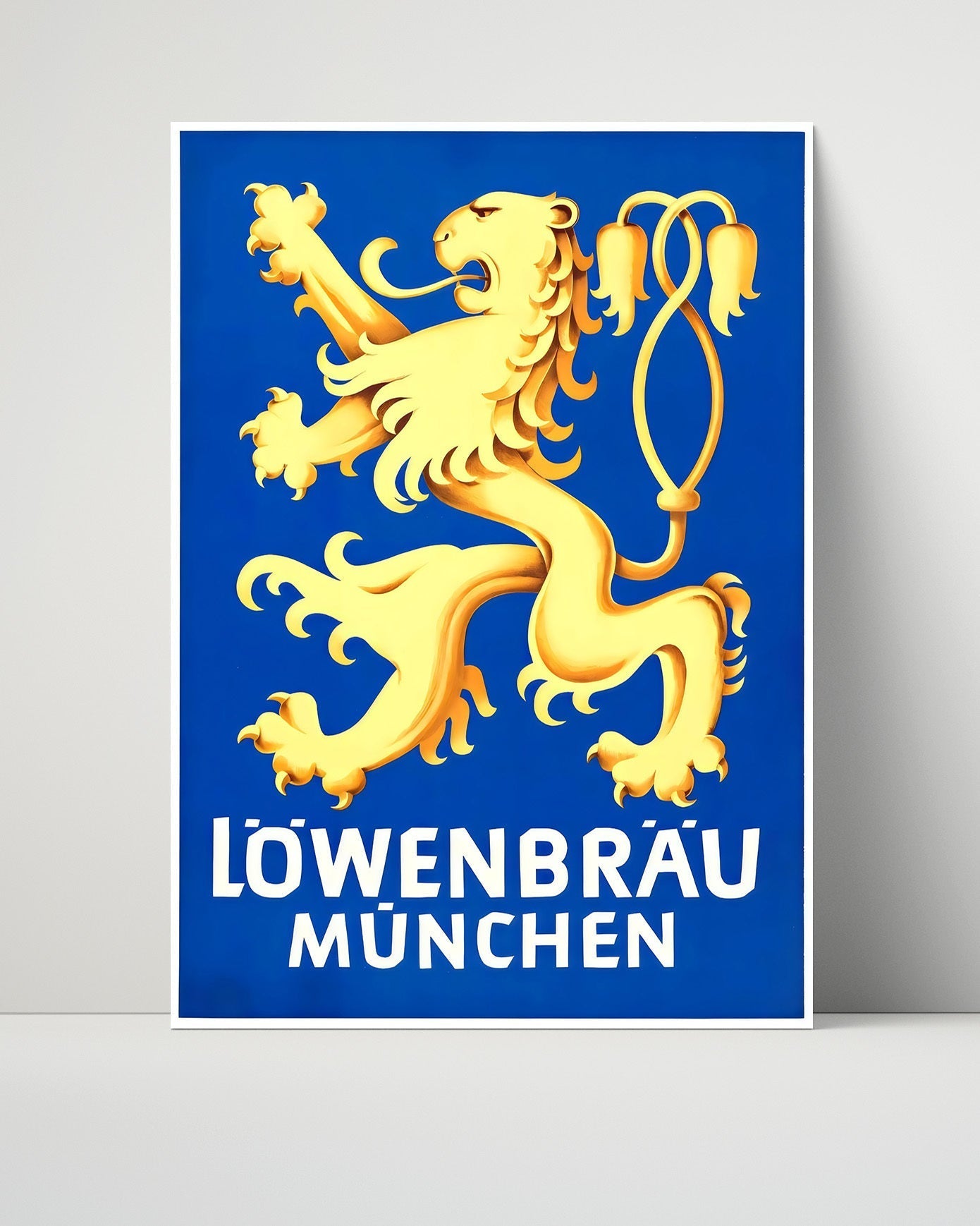 Vintage Advertisement Poster - Lowenbrau Munchen - Roaring with Bavarian pride 16x20 Unframed Print vintage advertising wall art print – Vintage Advertising decor