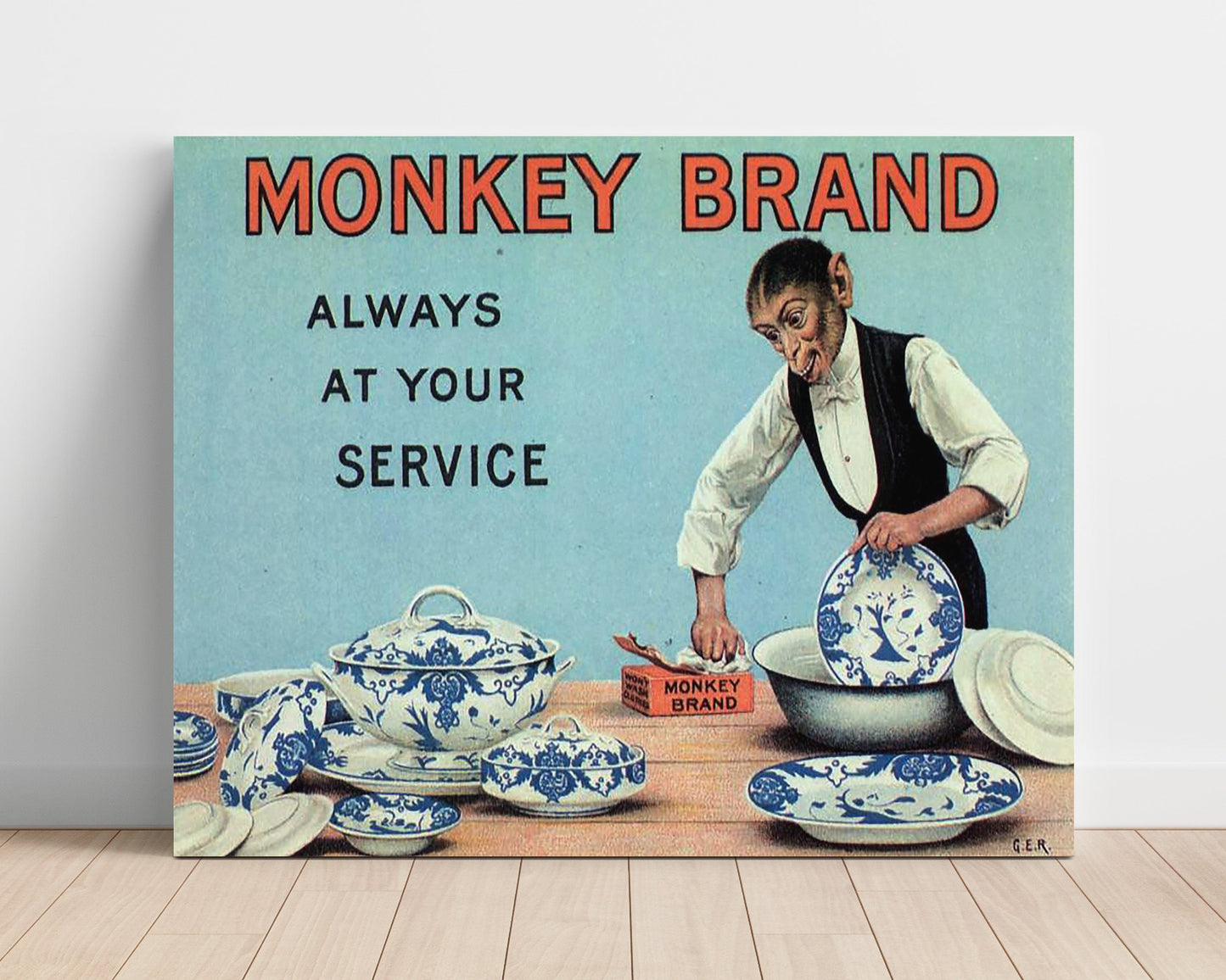 Vintage Advertisement Poster - Monkey Brand - So clean its bananas 16x20 Unframed Print vintage advertising wall art print – Vintage Advertising decor