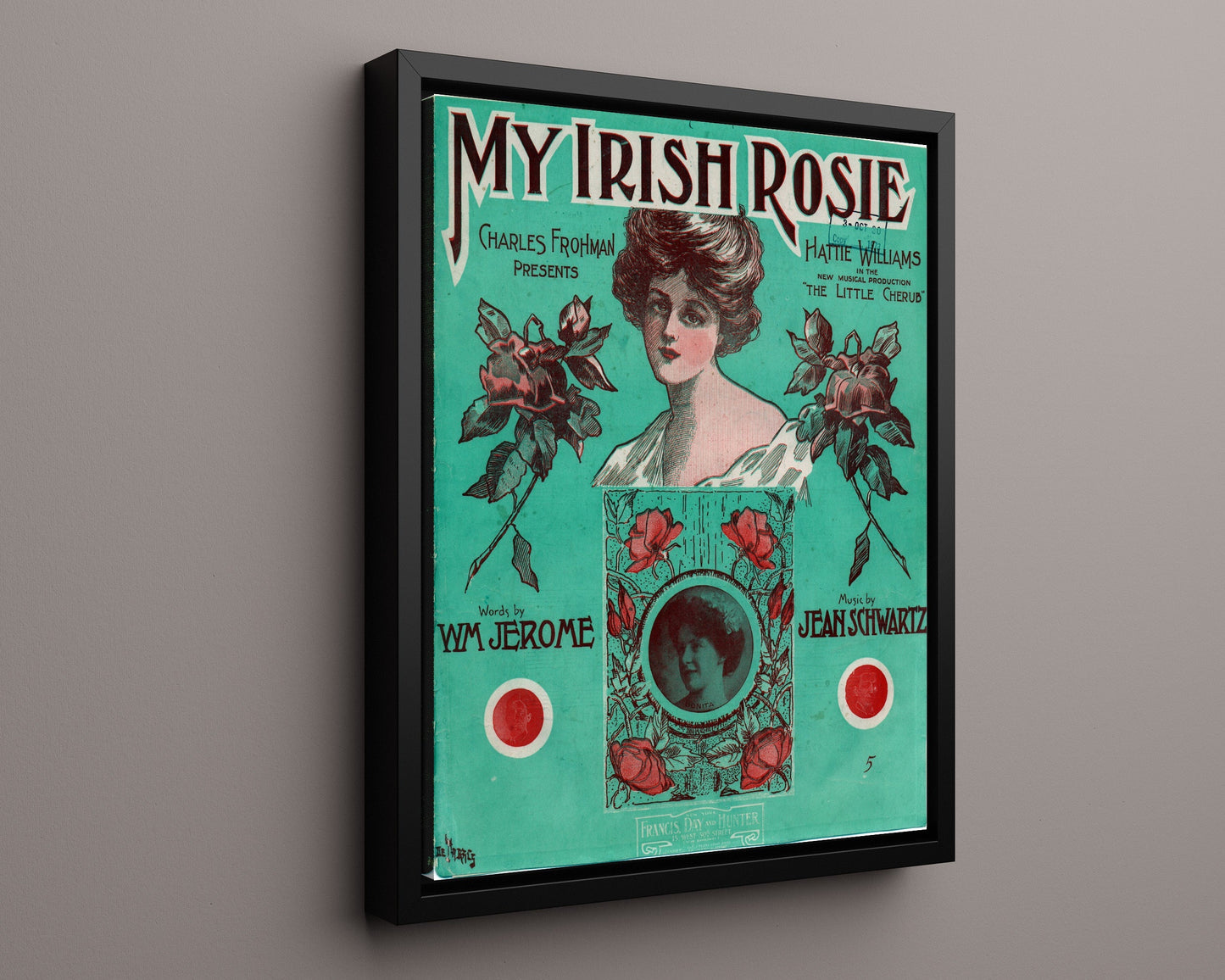 Vintage Advertisement Poster - My Irish Rosie - A melody wrapped in roses 20x24 Canvas vintage advertising wall art print – Vintage Advertising decor