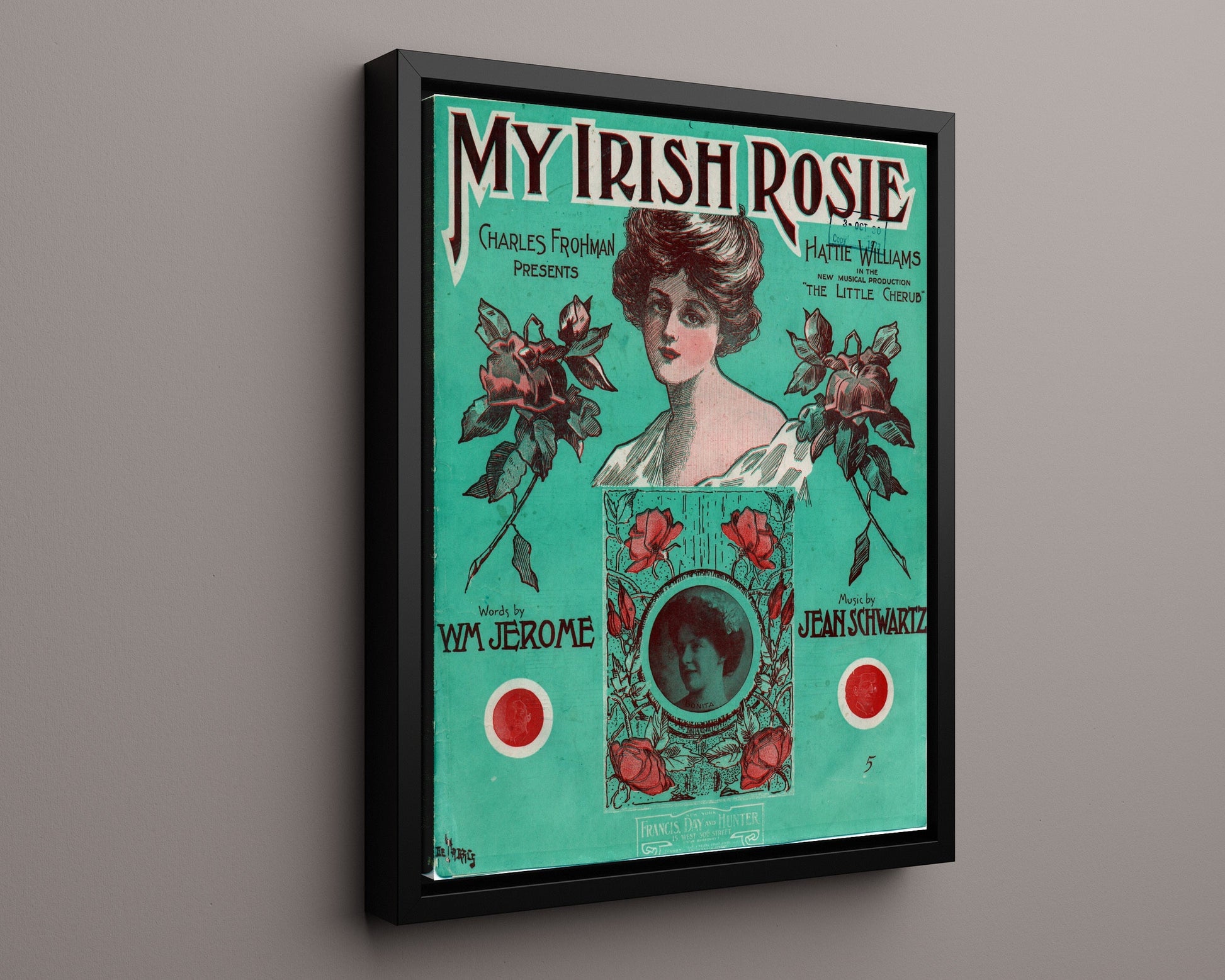 Vintage Advertisement Poster - My Irish Rosie - A melody wrapped in roses 20x24 Canvas vintage advertising wall art print – Vintage Advertising decor