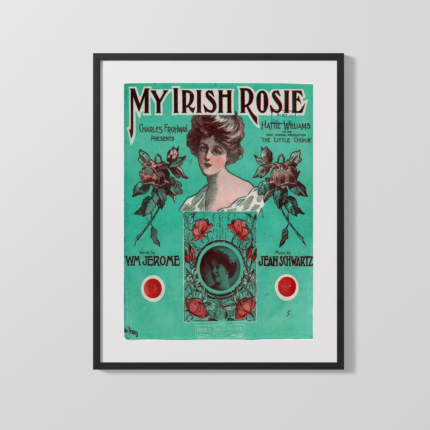 Vintage Advertisement Poster - My Irish Rosie - A melody wrapped in roses 16x20 Gallery Frame vintage advertising wall art print – Vintage Advertising decor