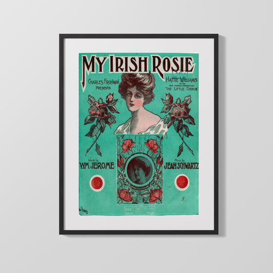 Vintage Advertisement Poster - My Irish Rosie - A melody wrapped in roses Vintage Advertising Vintage Framed Prints Gallery Frame 16x20