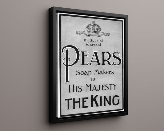 Pears Soap - Fit for a King's Wash - 16x20 Framed Canvas