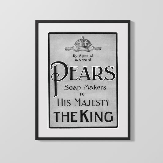 Vintage Advertisement Poster - Pears Soap - Fit for a kings wash Vintage Advertising Vintage Framed Prints Gallery Frame 16x20