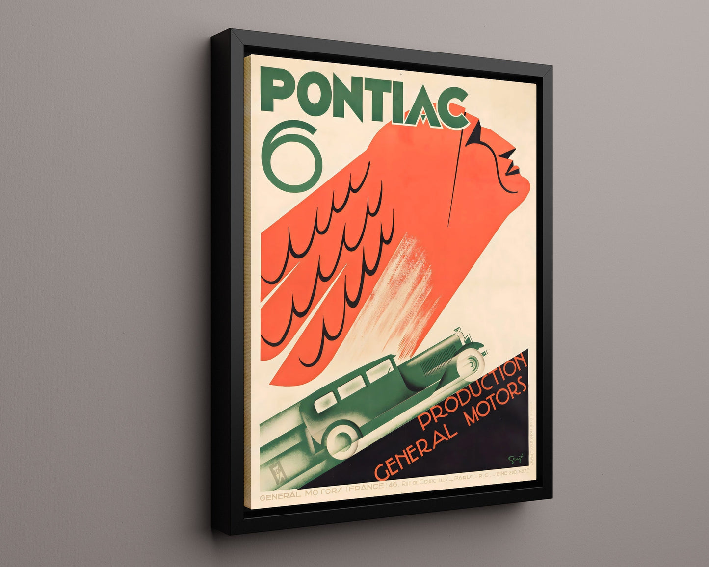 Vintage Advertisement Poster - Pontiac 6 - Power in motion with style 20x24 Canvas vintage advertising wall art print – Vintage Advertising decor