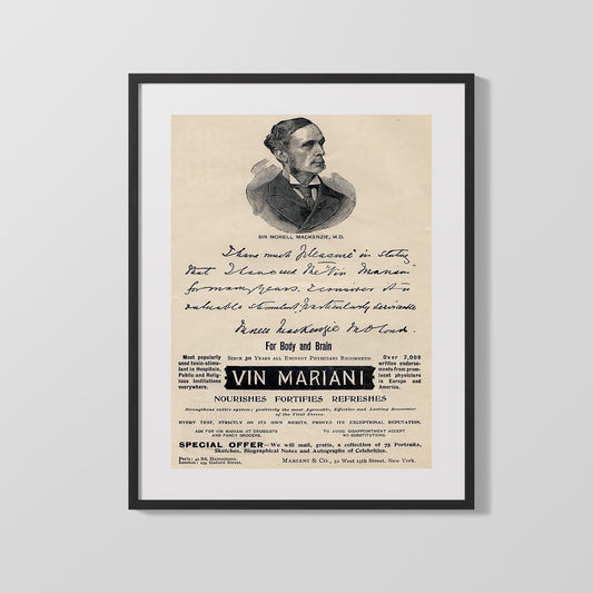 Vintage Advertisement Poster - Vin Mariani - A tonic with a cultured reputation Vintage Advertising Vintage Framed Prints Gallery Frame 16x20