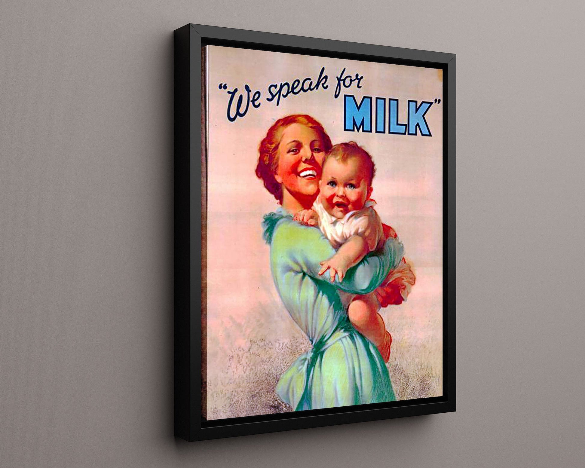 Vintage Advertisement Poster - We Speak for Milk - Babys best endorsement 20x24 Canvas vintage advertising wall art print – Vintage Advertising decor