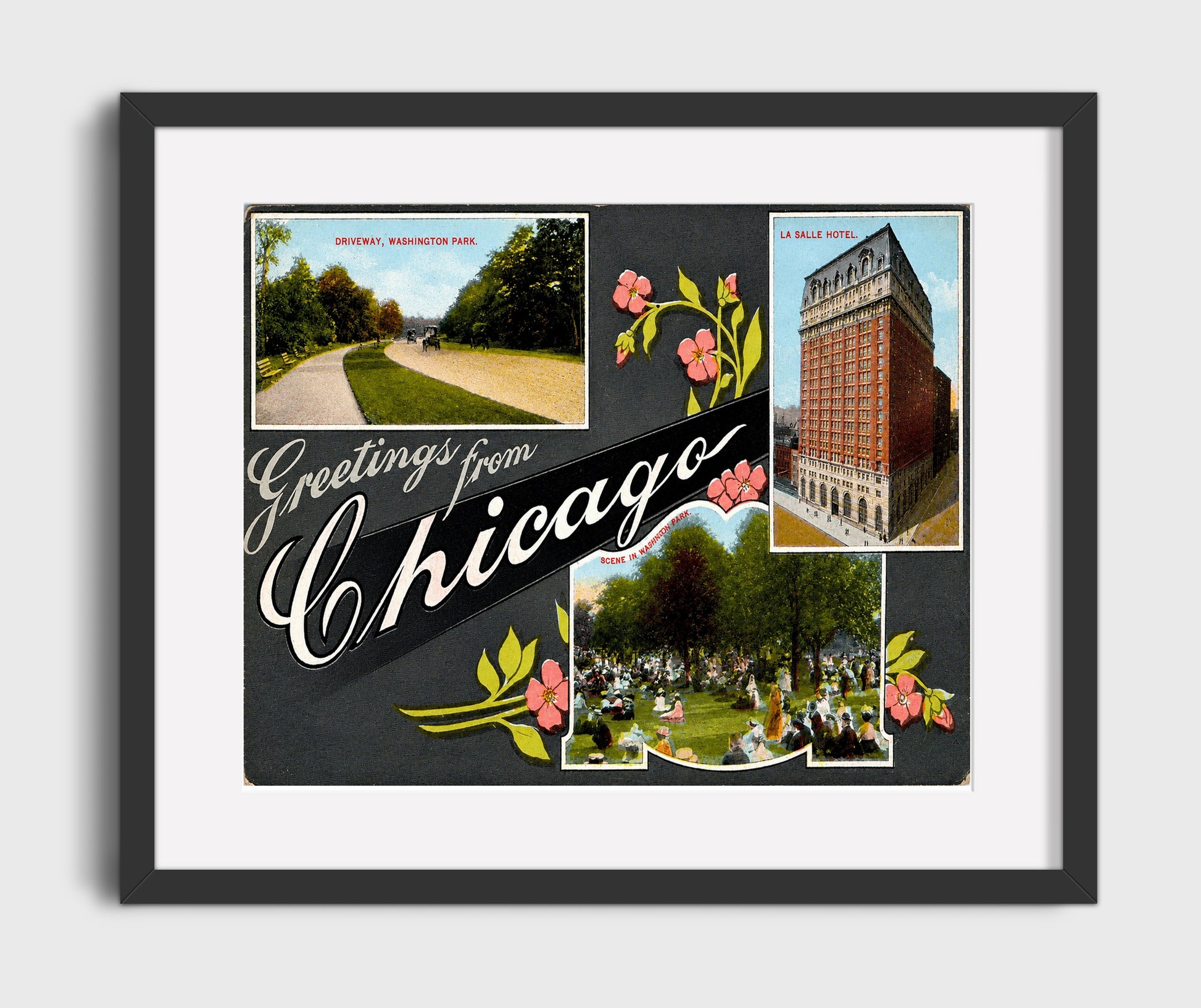 Greetings from Clearwater, Florida 16x20 Gallery Frame vintage postcard wall art