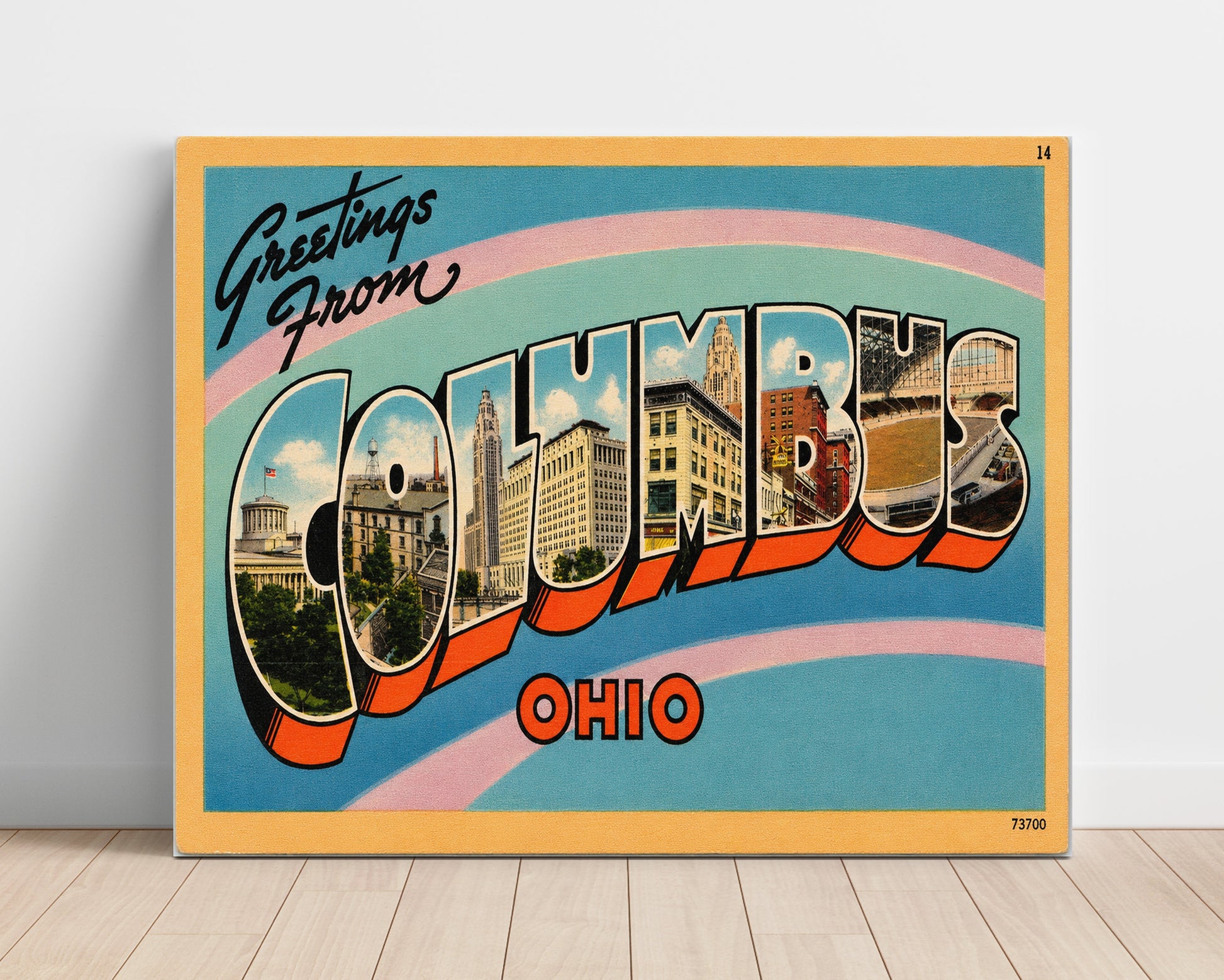 Columbus, Ohio Vintage Postcard - Vintage American Wall Art Unframed 8x10 in Plastic Sleeve wall art print – unframed decor