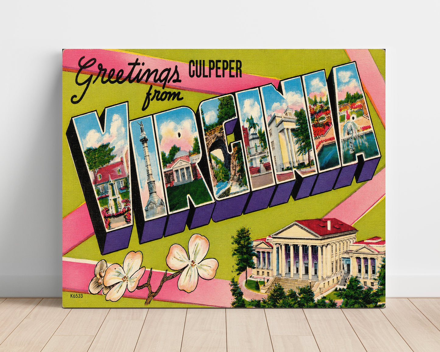 Culpeper, Virginia Vintage Postcard - Vintage American Wall Art Unframed 8x10 in Plastic Sleeve wall art print – unframed decor