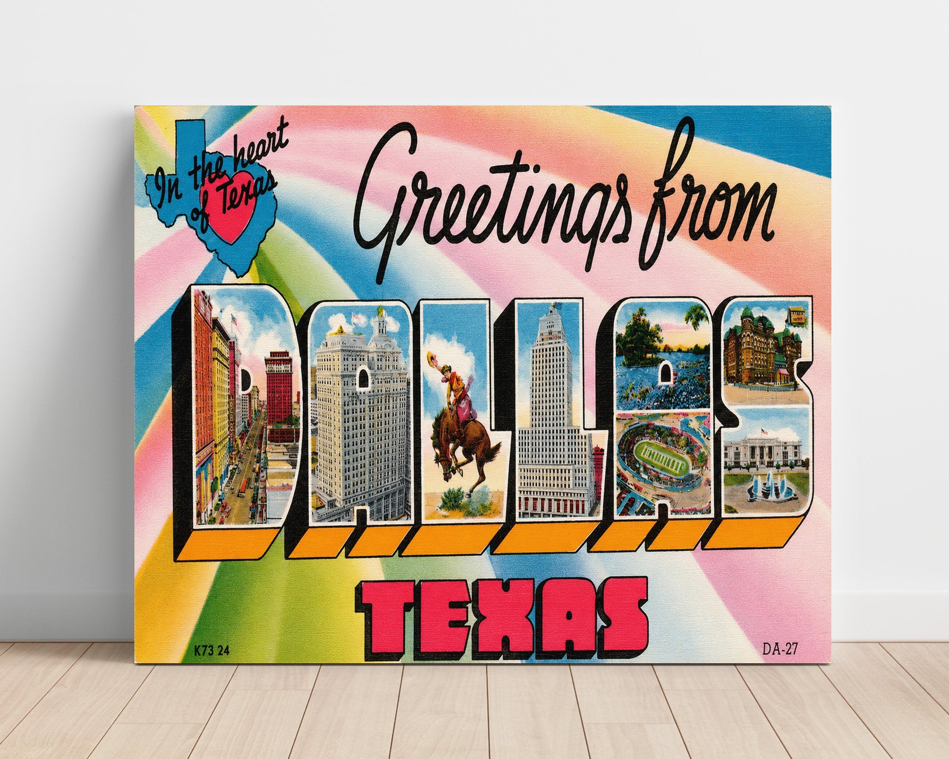 Greetings from Dallas, Texas 8x10 Unframed Print vintage postcard wall art