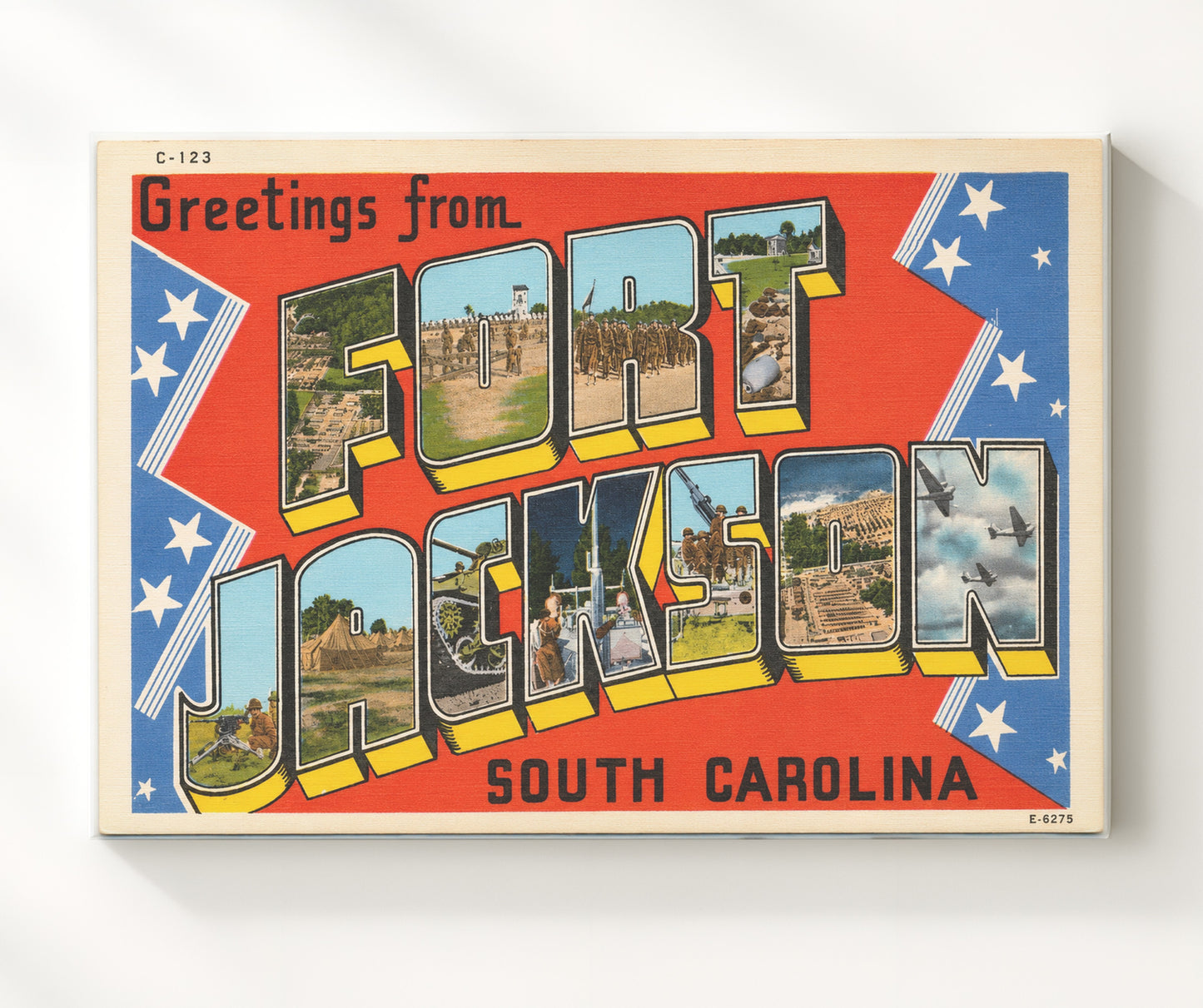Greetings from Fort Jackson, South Carolina 8x10 Canvas vintage postcard wall art