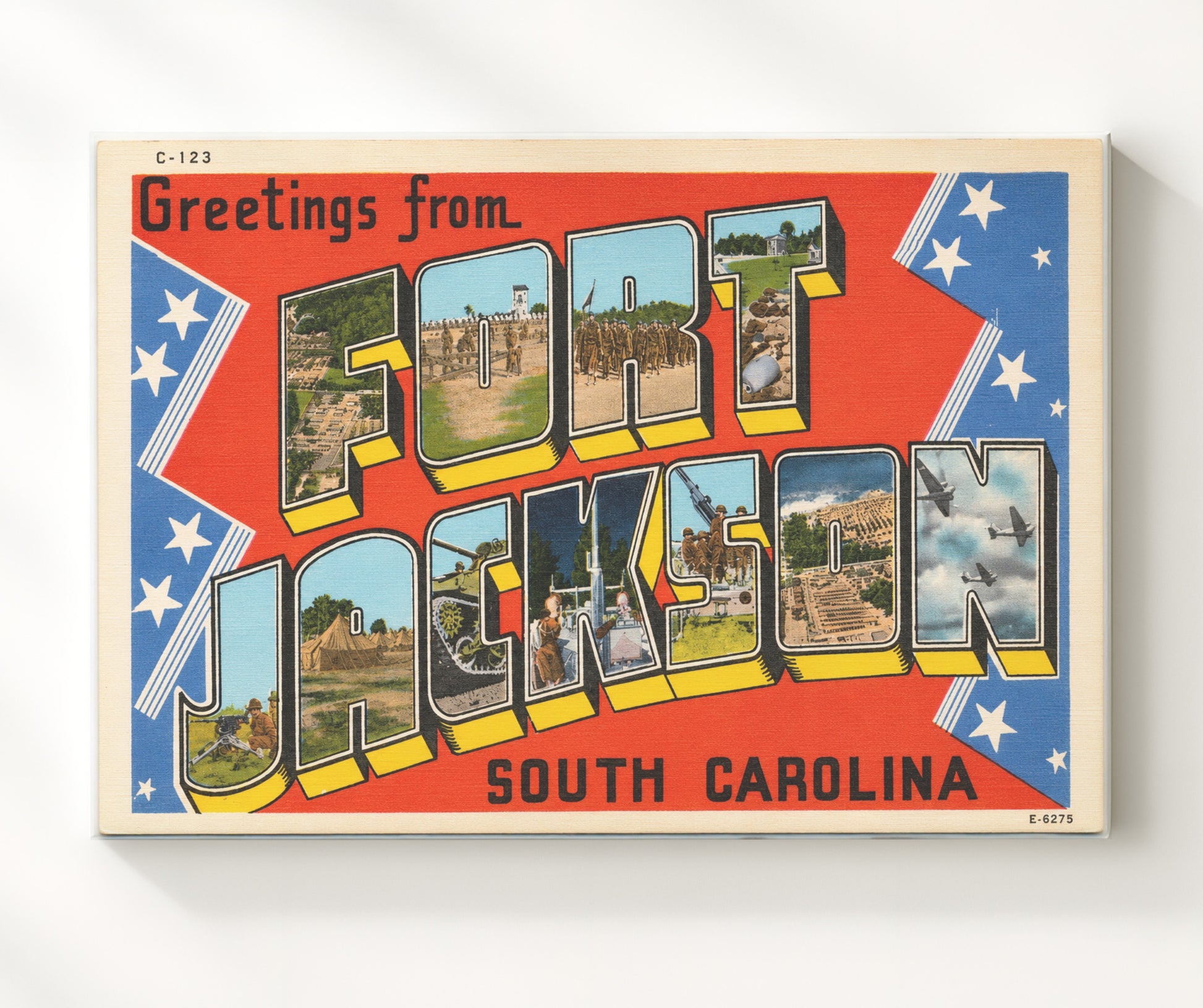 Greetings from Fort Jackson, South Carolina 8x10 Canvas vintage postcard wall art