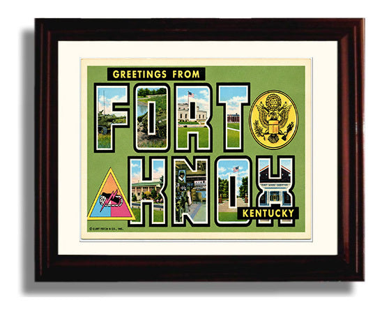 Fort Knox, Kentucky Vintage Postcard - Vintage American Wall Art Framed 8x10 Matted Beveled Frame wall art print – framed decor