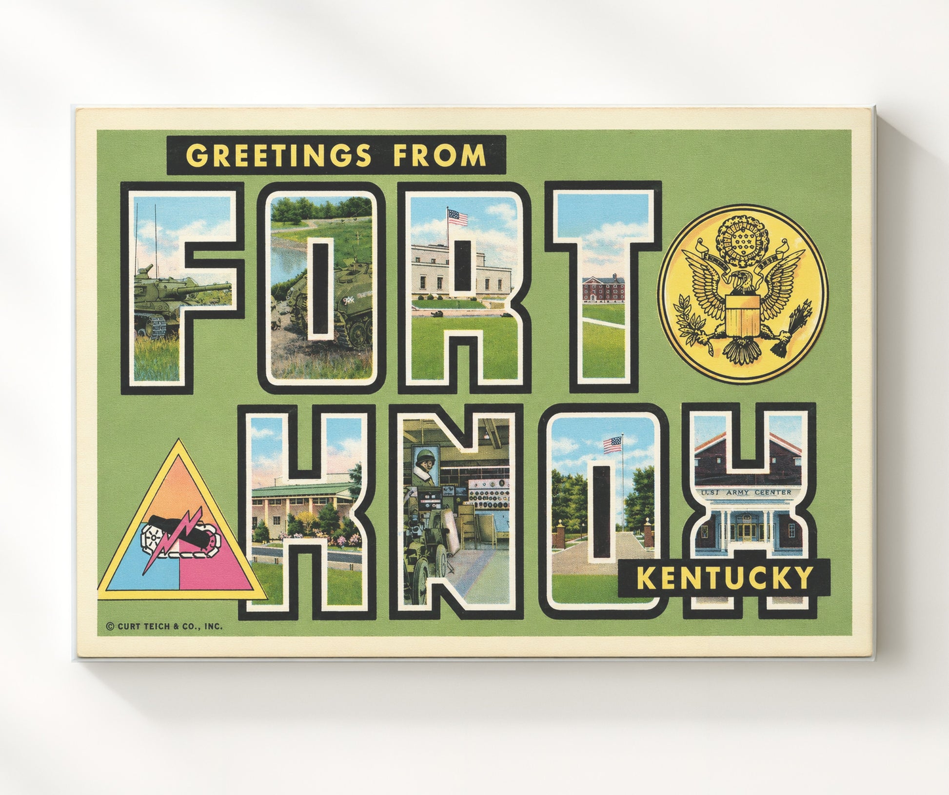 Greetings from Fort Knox, Kentucky 8x10 Canvas vintage postcard wall art