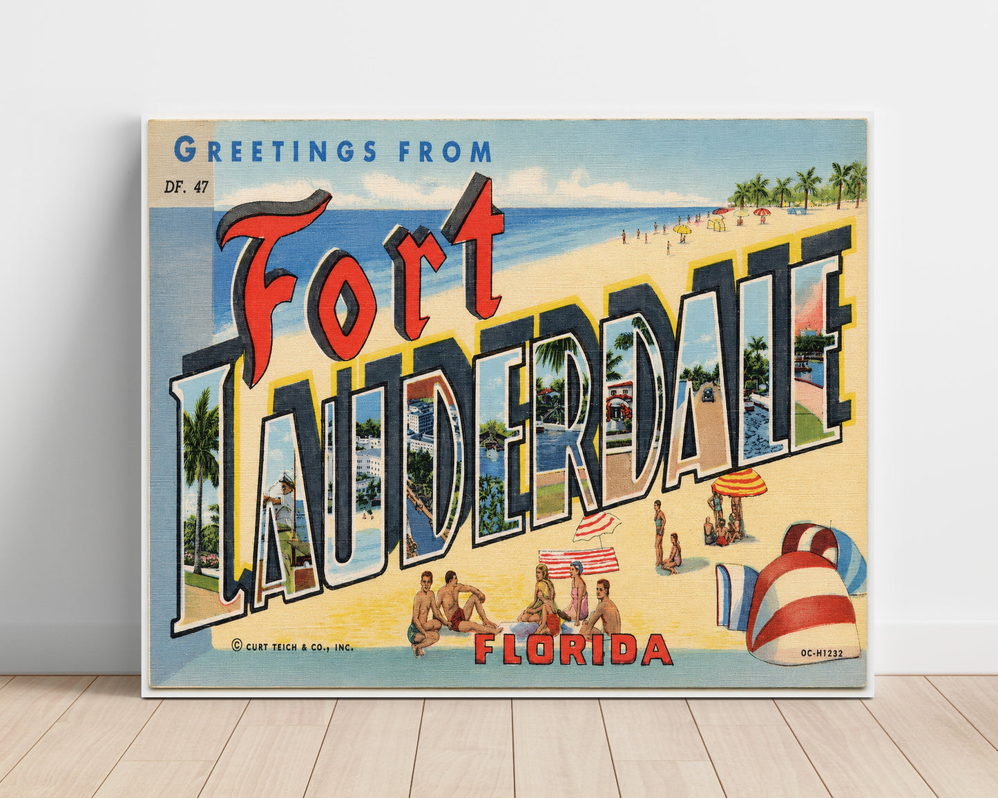 Fort Lauderdale, Florida Vintage Postcard - Vintage American Wall Art Unframed 8x10 in Plastic Sleeve wall art print – unframed decor