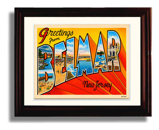 Greetings From Bermuda Islands Bermuda Vintage Postcard - Vintage American Wall Art Framed 8x10 Matted Beveled Frame wall art print – framed decor