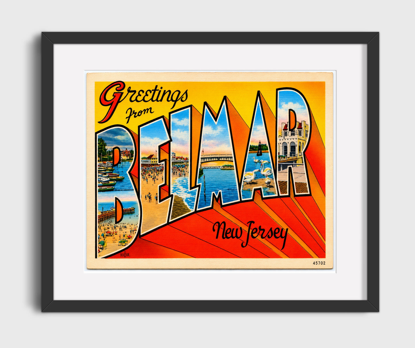 Greetings From Bermuda Islands Bermuda Vintage Postcard - Vintage American Wall Art 16x20 Gallery Framed Artwork wall art print – framed decor