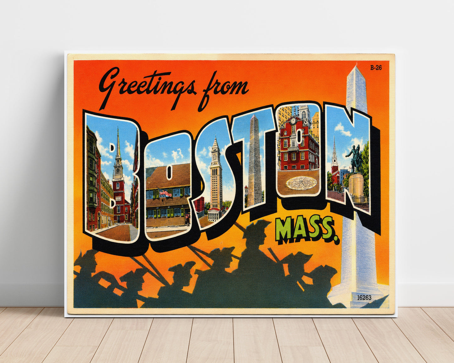 Greetings From Boston, Massachusetts Vintage Postcard - Vintage American Wall Art Unframed 8x10 in Plastic Sleeve wall art print – unframed decor