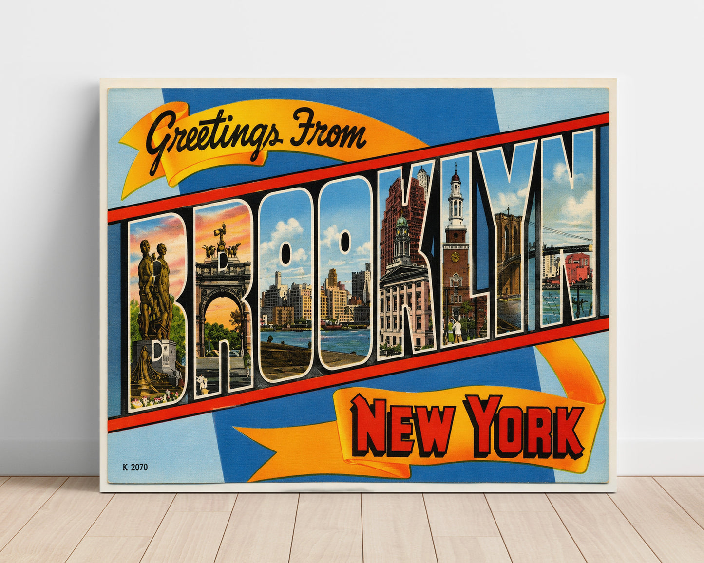 Greetings from Brooklyn, New York 8x10 Unframed Print vintage postcard wall art