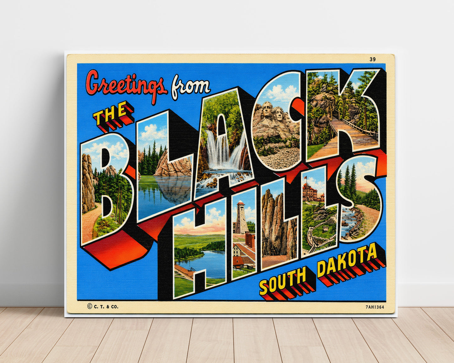 Greetings from Black Hills, South Dakota 8x10 Unframed Print vintage postcard wall art