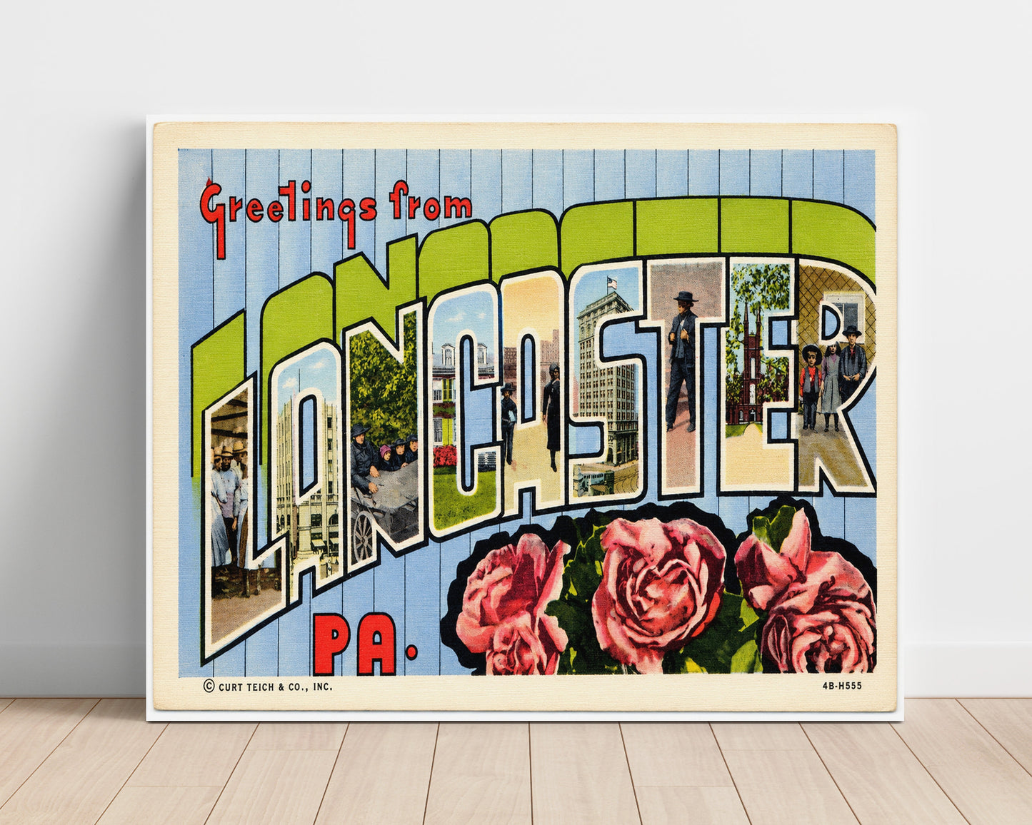 Greetings from Lancaster, Pennsylvania - Amish Country 8x10 Unframed Print vintage postcard wall art