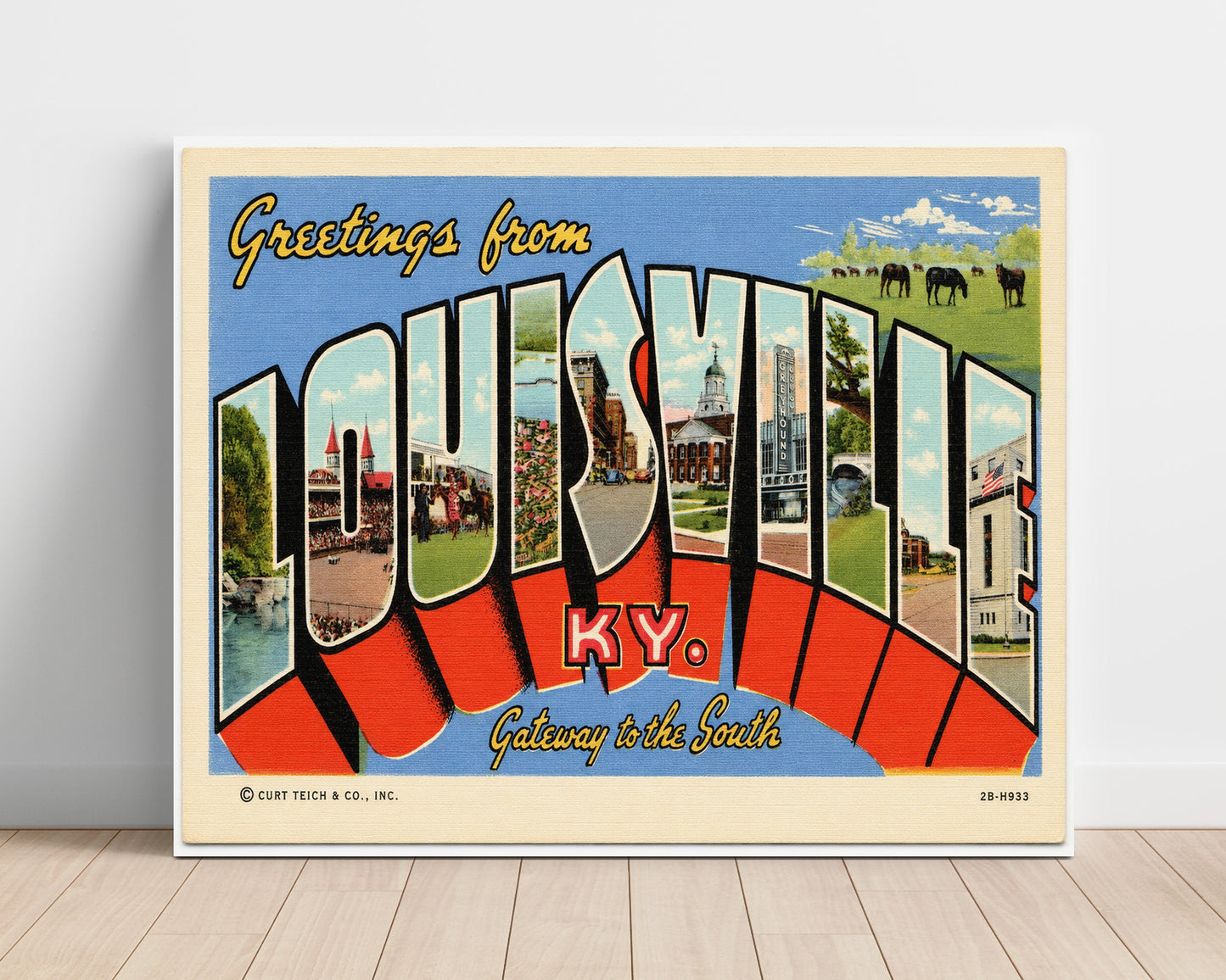 Louisville Kentucky Gateway to the South Vintage Postcard - Vintage American Wall Art Unframed 8x10 in Plastic Sleeve wall art print – unframed decor