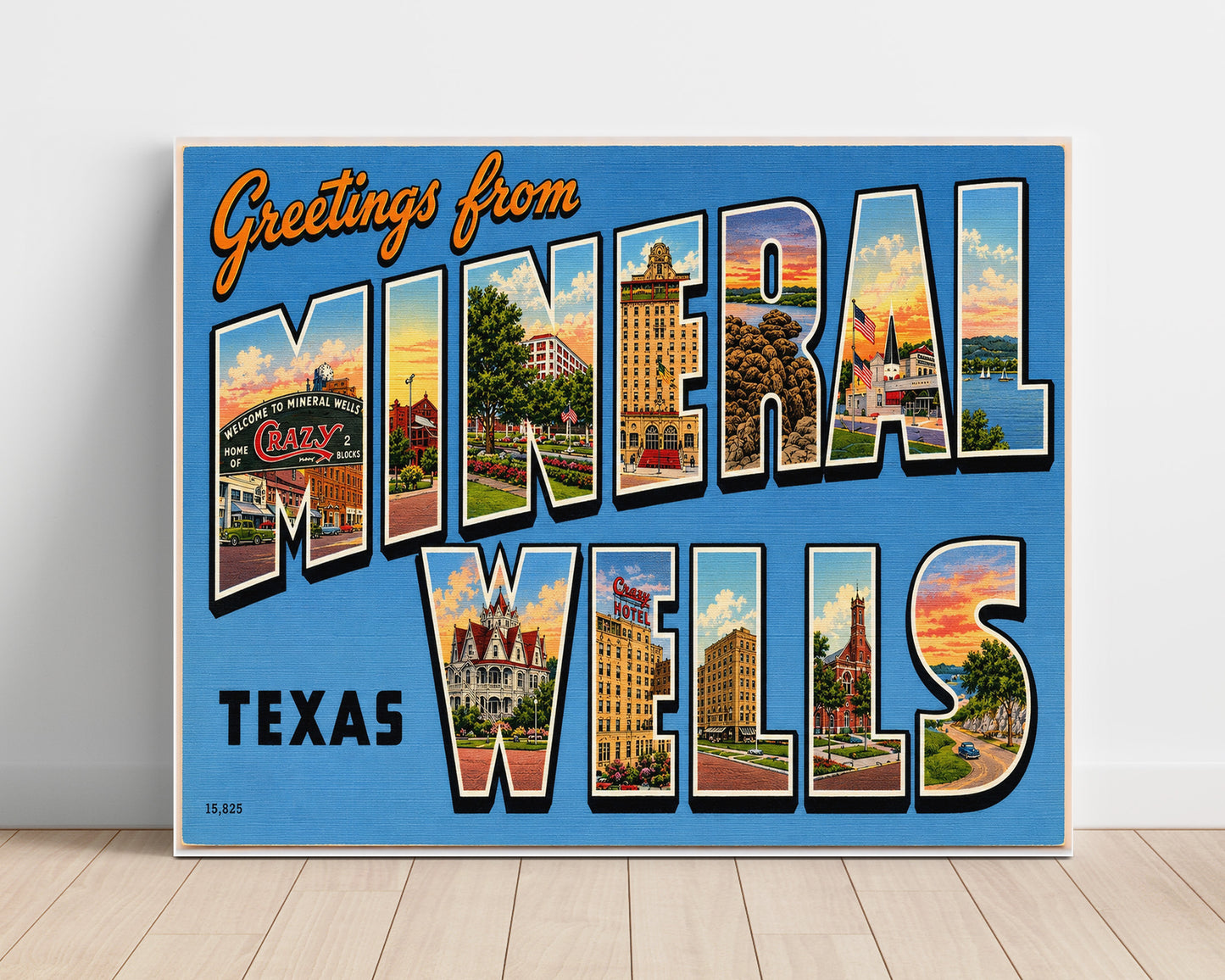 Mineral Wells, Texas Vintage Postcard - Vintage American Wall Art Unframed 8x10 in Plastic Sleeve wall art print – unframed decor