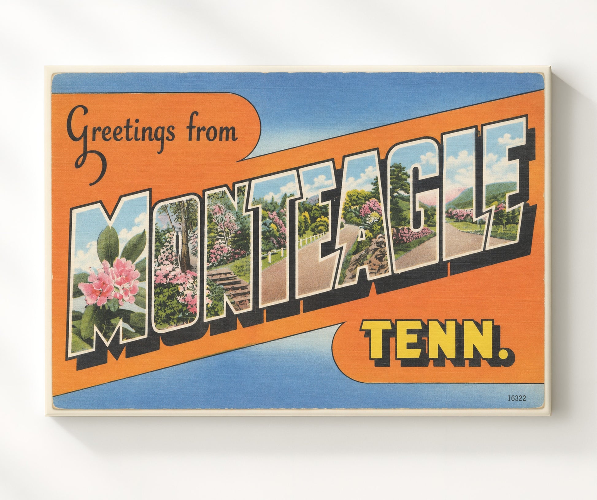Monteagle, Tennessee Vintage Postcard - Vintage American Wall Art 16x20 Canvas Wall Art wall art print – canvas decor