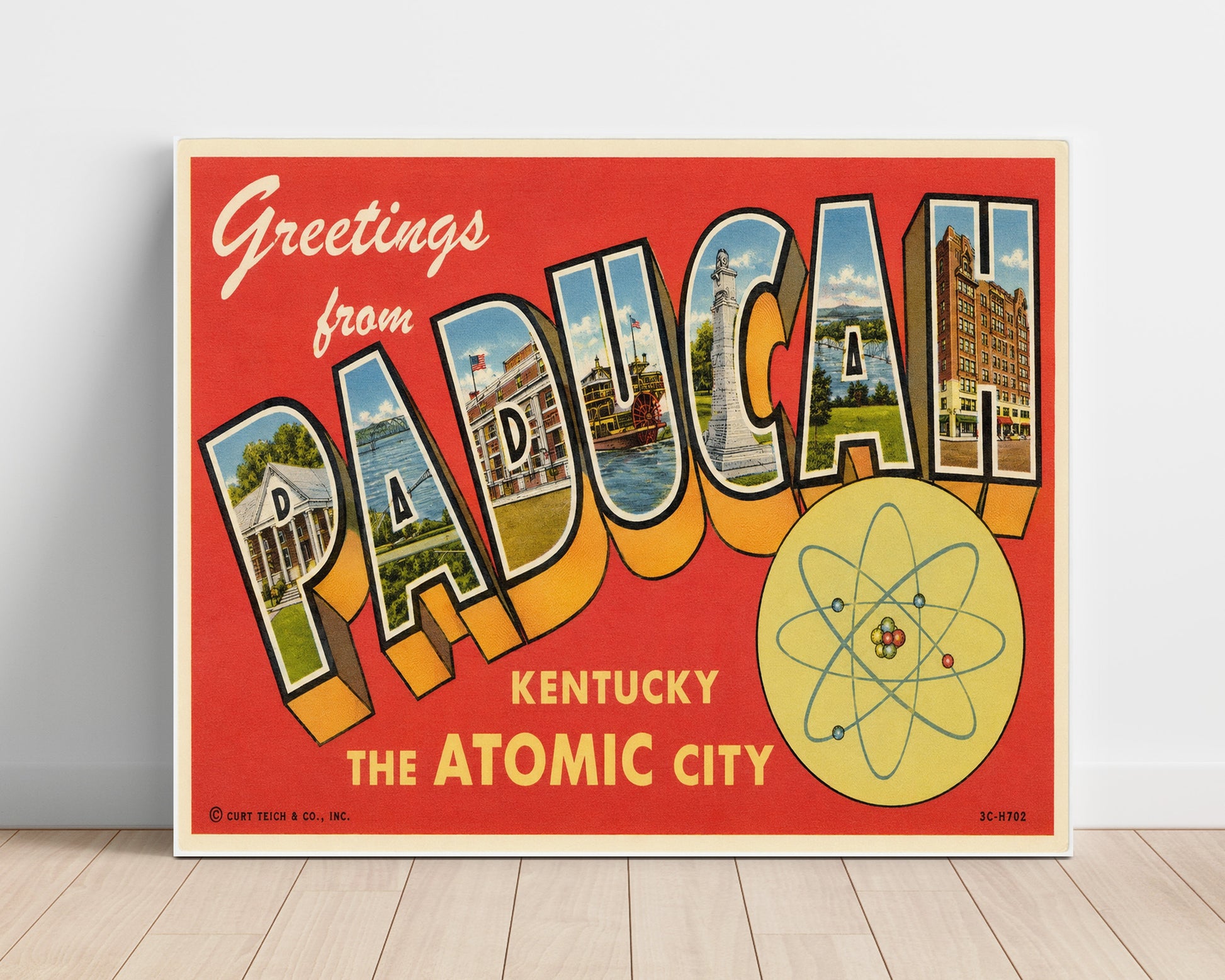 Greetings from Paducah, Kentucky - Atomic City 8x10 Unframed Print vintage postcard wall art