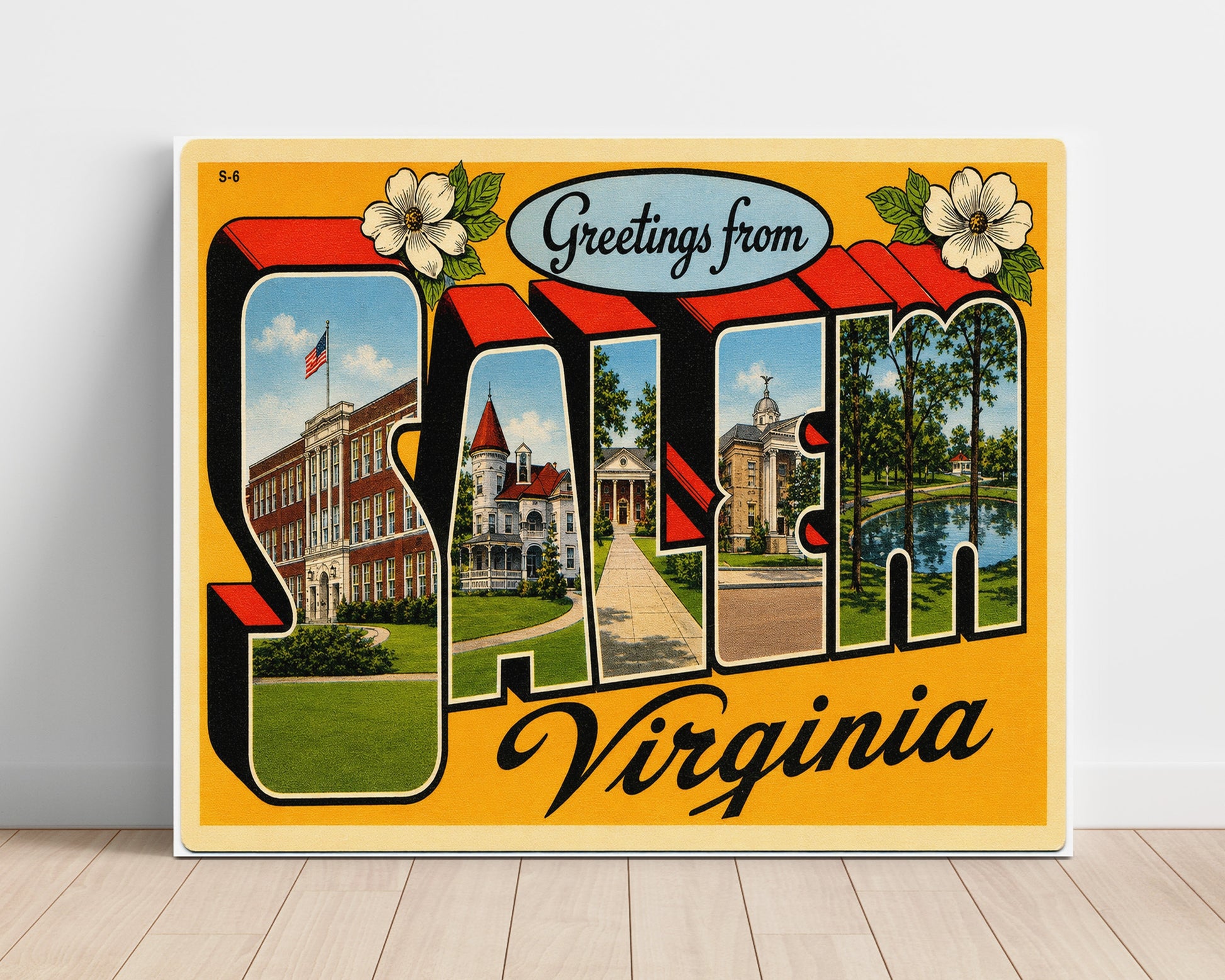 Salem, Virginia Vintage Postcard - Vintage American Wall Art Unframed 8x10 in Plastic Sleeve wall art print – unframed decor