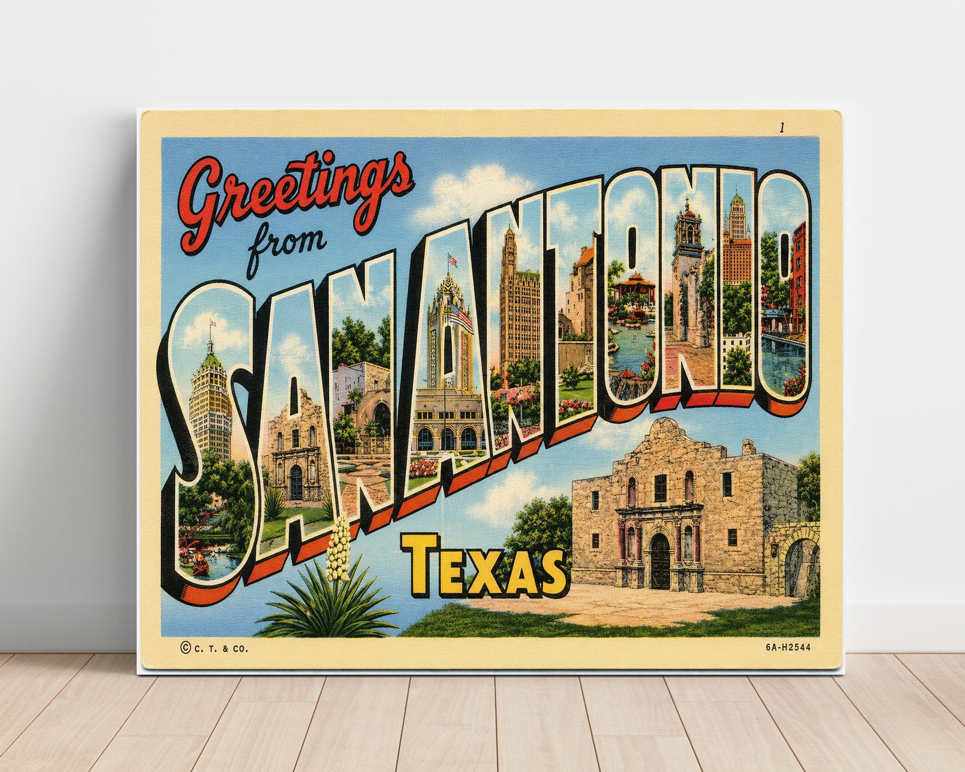 Greetings from San Antonio, Texas 8x10 Unframed Print vintage postcard wall art
