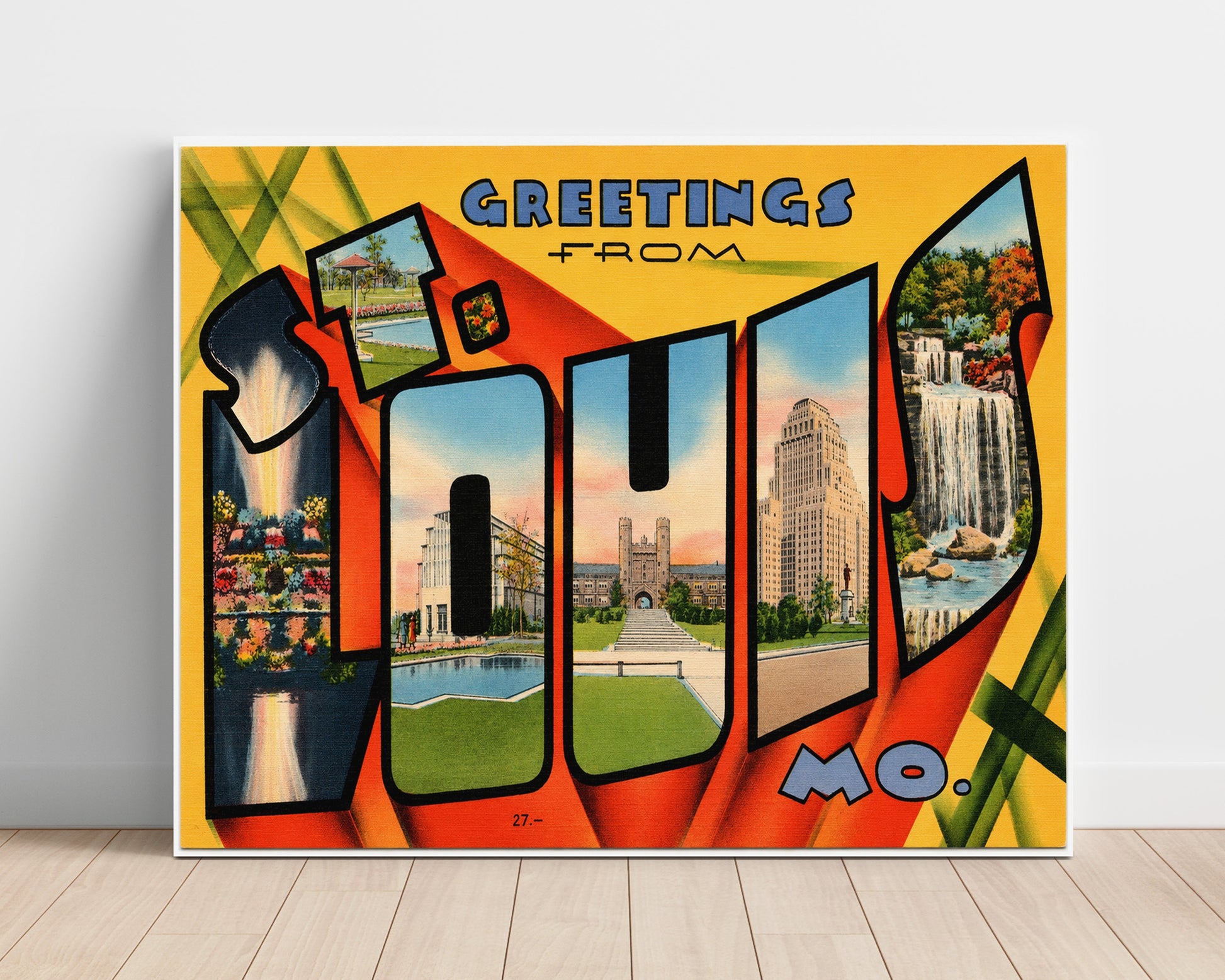 Greetings from St. Louis, Missouri 8x10 Unframed Print vintage postcard wall art