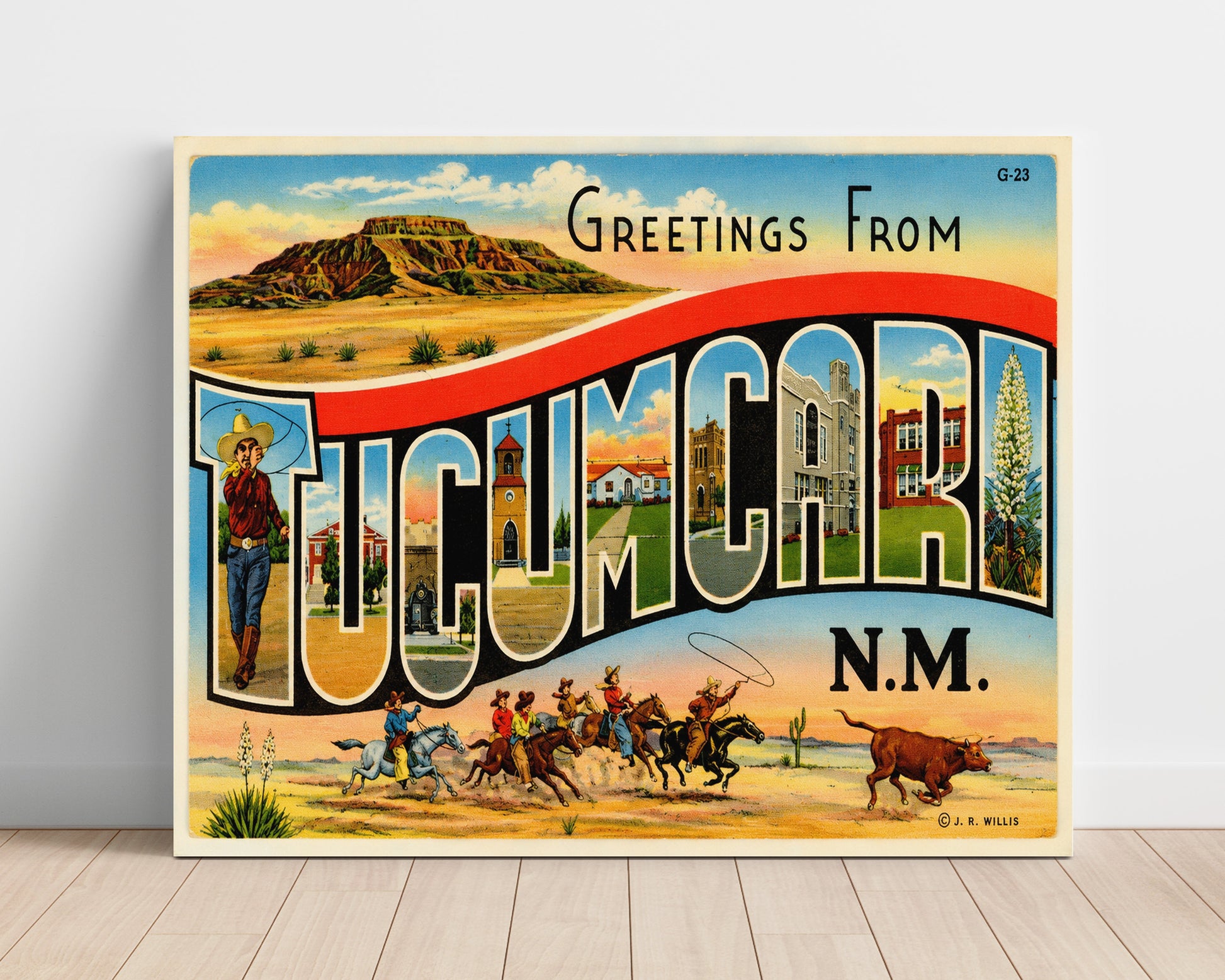 Tucumcari, New Mexico Vintage Postcard - Vintage American Wall Art Unframed 8x10 in Plastic Sleeve wall art print – unframed decor