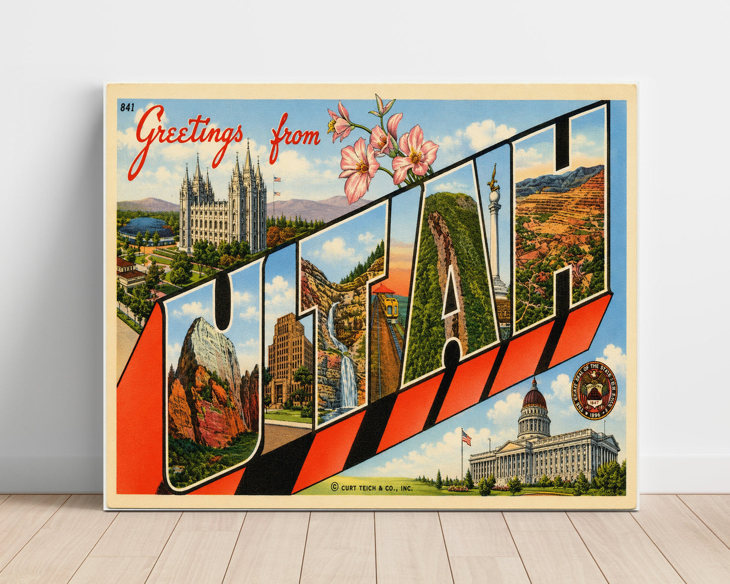 Utah Vintage Postcard - Vintage American Wall Art Unframed 8x10 in Plastic Sleeve wall art print – unframed decor