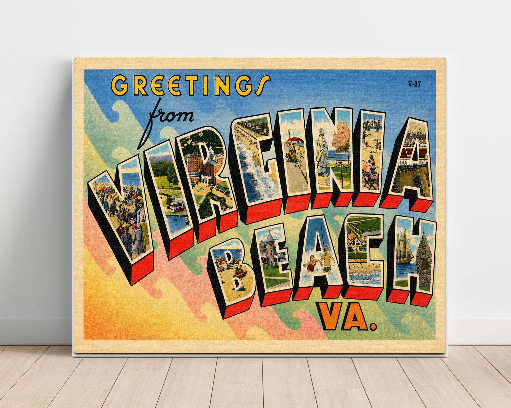 Virginia Beach, Virginia Vintage Postcard - Vintage American Wall Art Unframed 8x10 in Plastic Sleeve wall art print – unframed decor