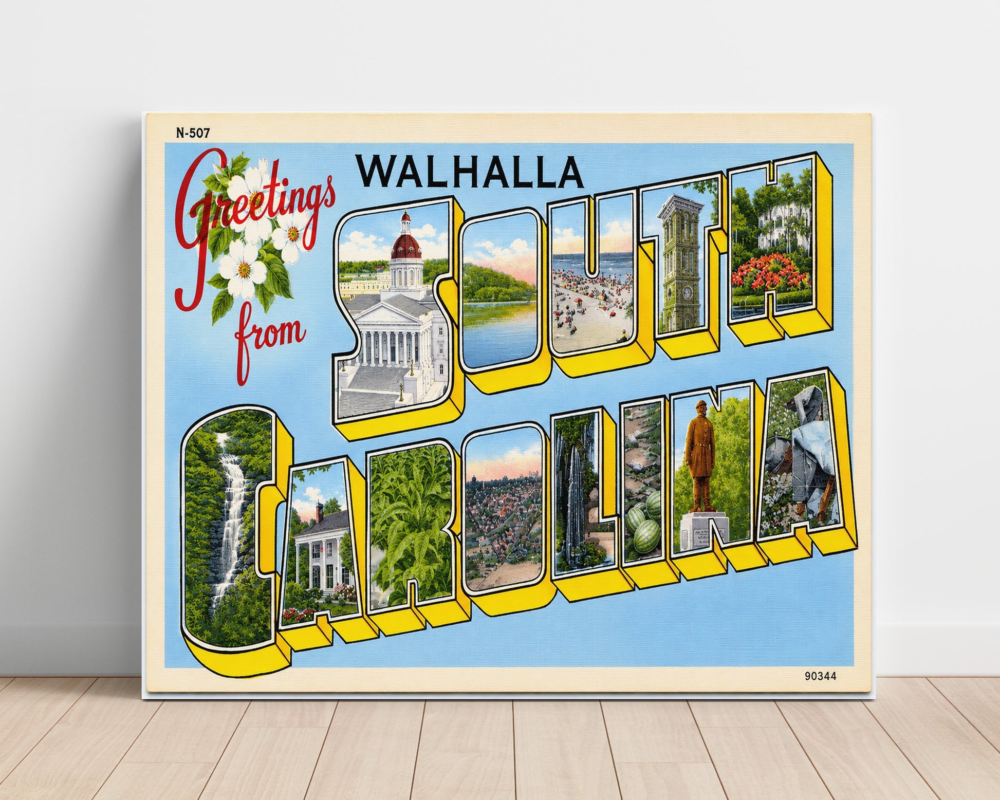 Greetings from Walhalla, South Carolina 8x10 Unframed Print vintage postcard wall art