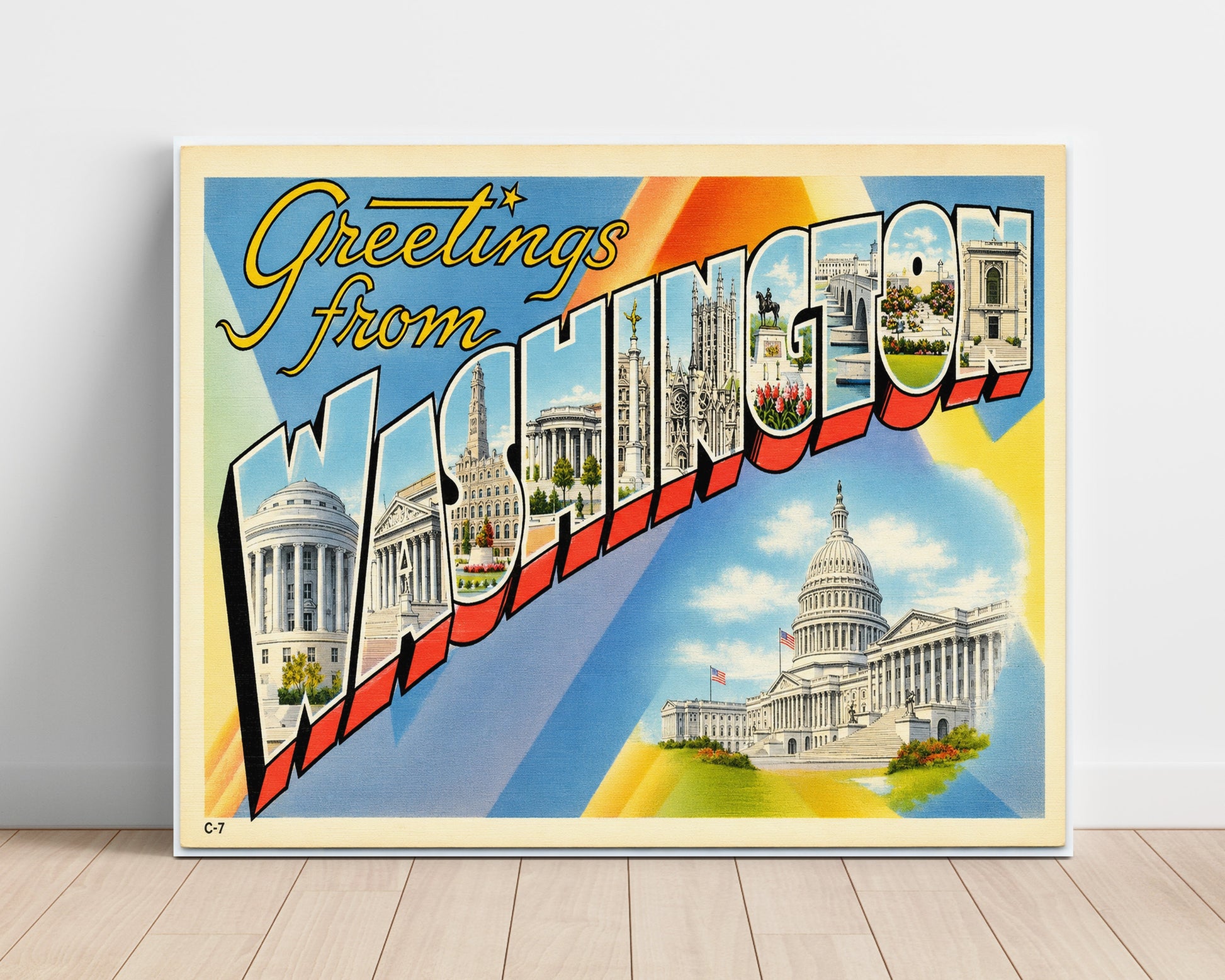 Washington DC Vintage Postcard - Vintage American Wall Art Unframed 8x10 in Plastic Sleeve wall art print – unframed decor