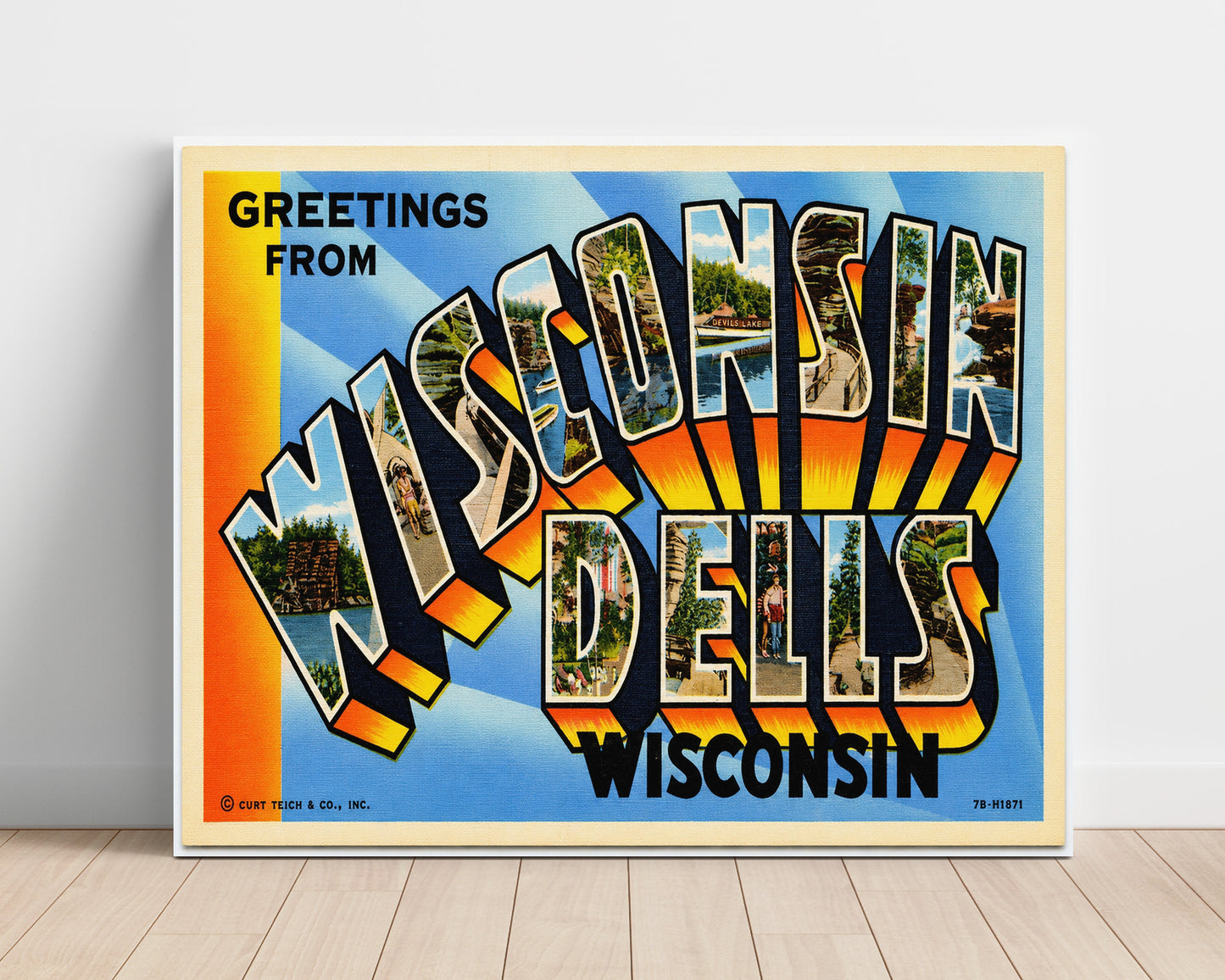 Wisconsin Dells, Wisconsin Vintage Postcard - Vintage American Wall Art Unframed 8x10 in Plastic Sleeve wall art print – unframed decor
