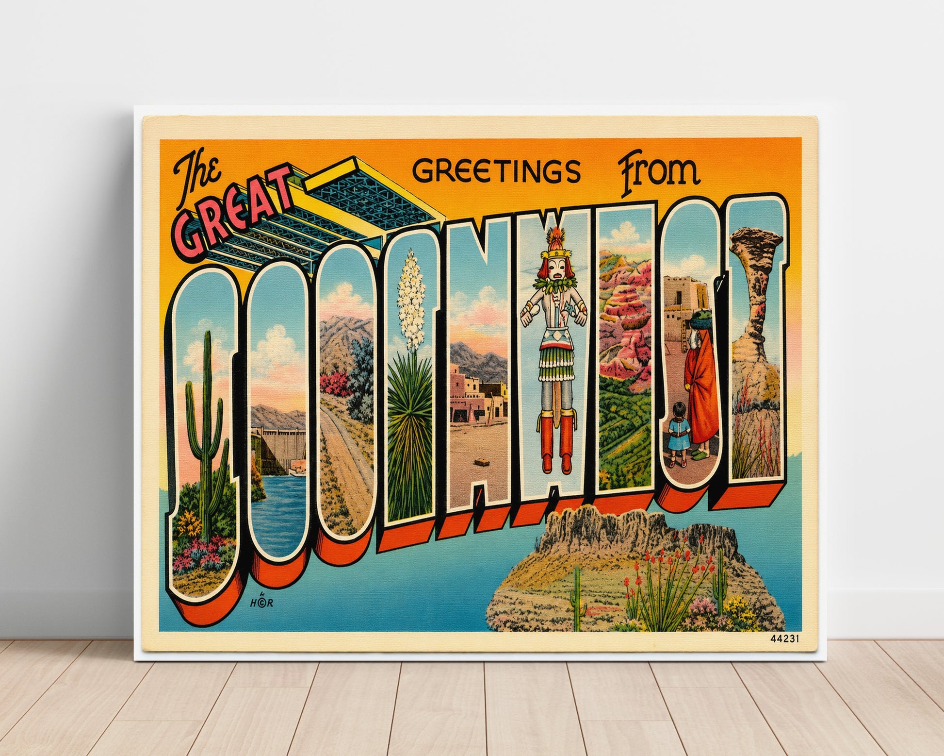 Greetings from Zuni, New Mexico 8x10 Unframed Print vintage postcard wall art