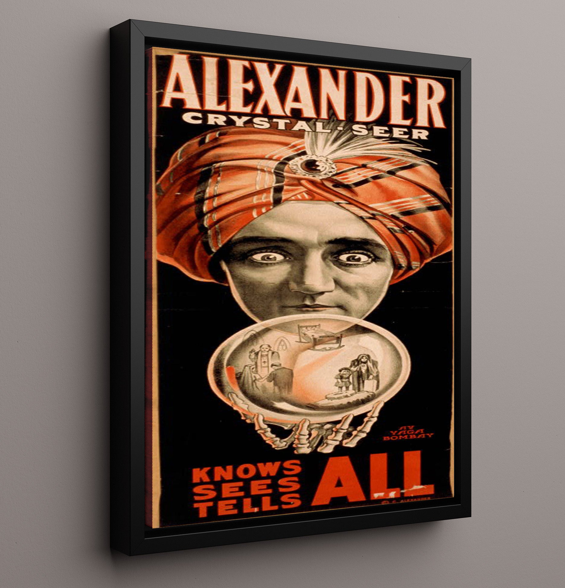 Alexander - Knows All Sees All - Magic Poster - 16x20 Framed Canvas