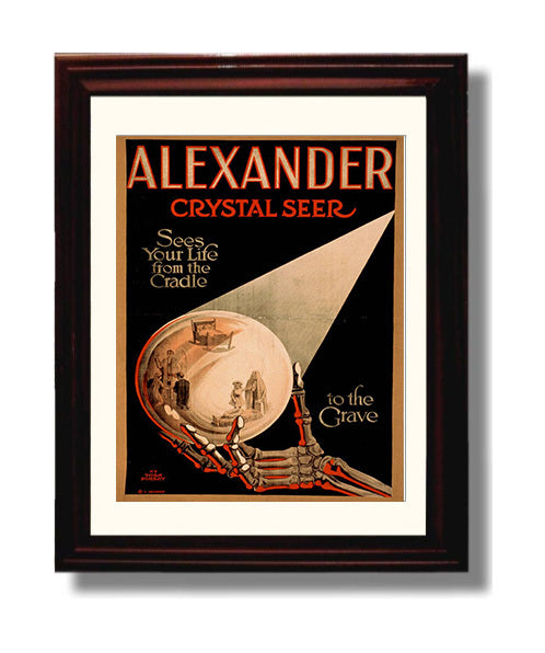 Alexander - The Crystal Seer - Magic Poster - 8x10 Beveled Frame