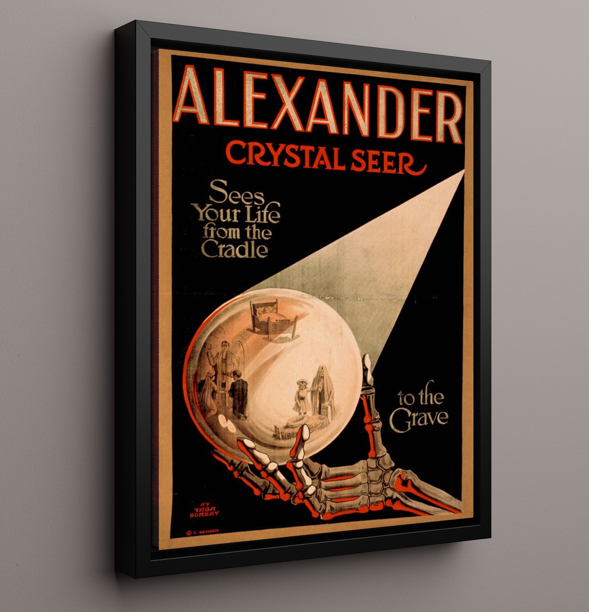Alexander - The Crystal Seer - Magic Poster - 16x20 Framed Canvas