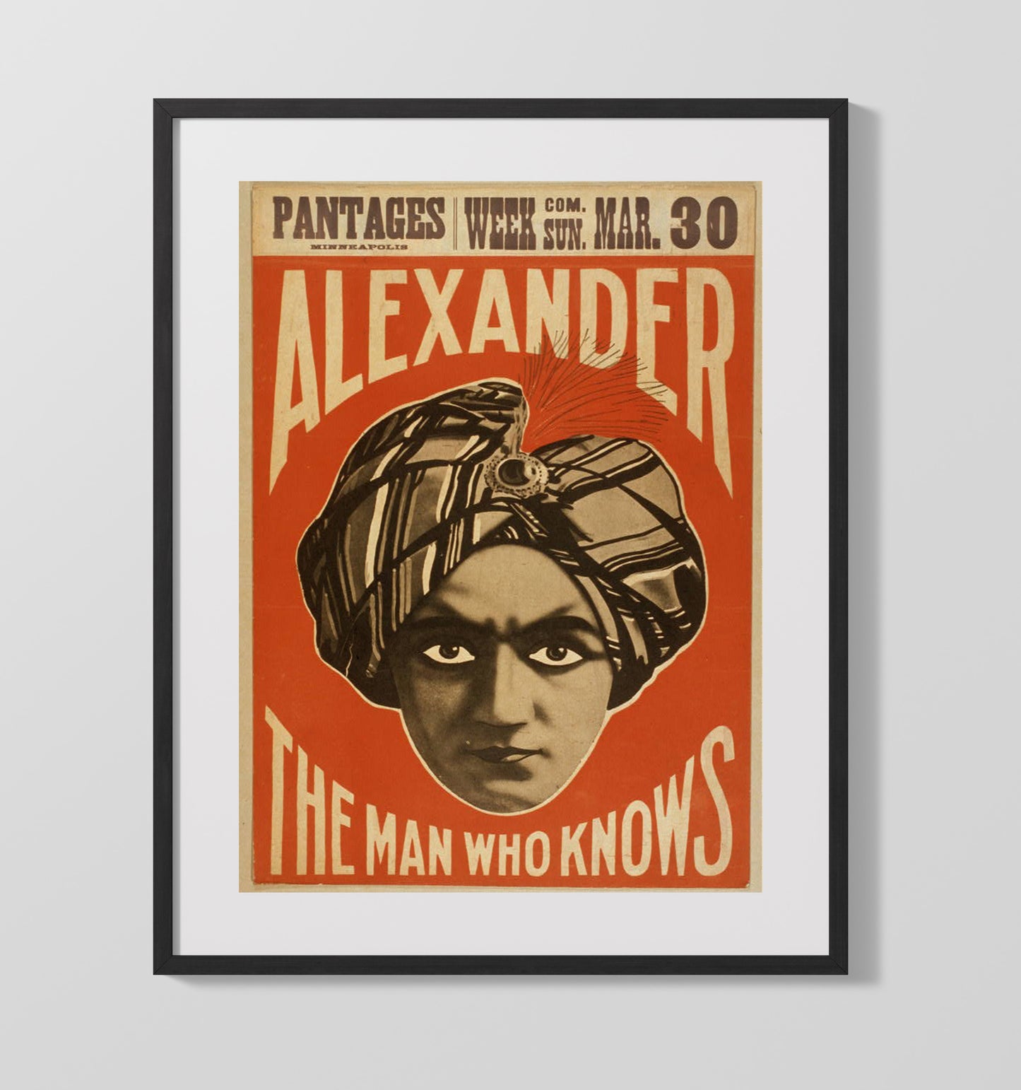 Alexander - The Man Who Knows - Magic Poster - 16x20 Gallery Frame