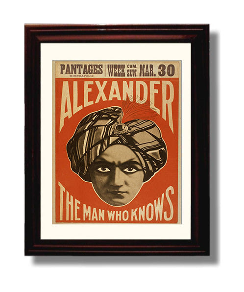 Alexander - The Man Who Knows - Magic Poster - 8x10 Beveled Frame