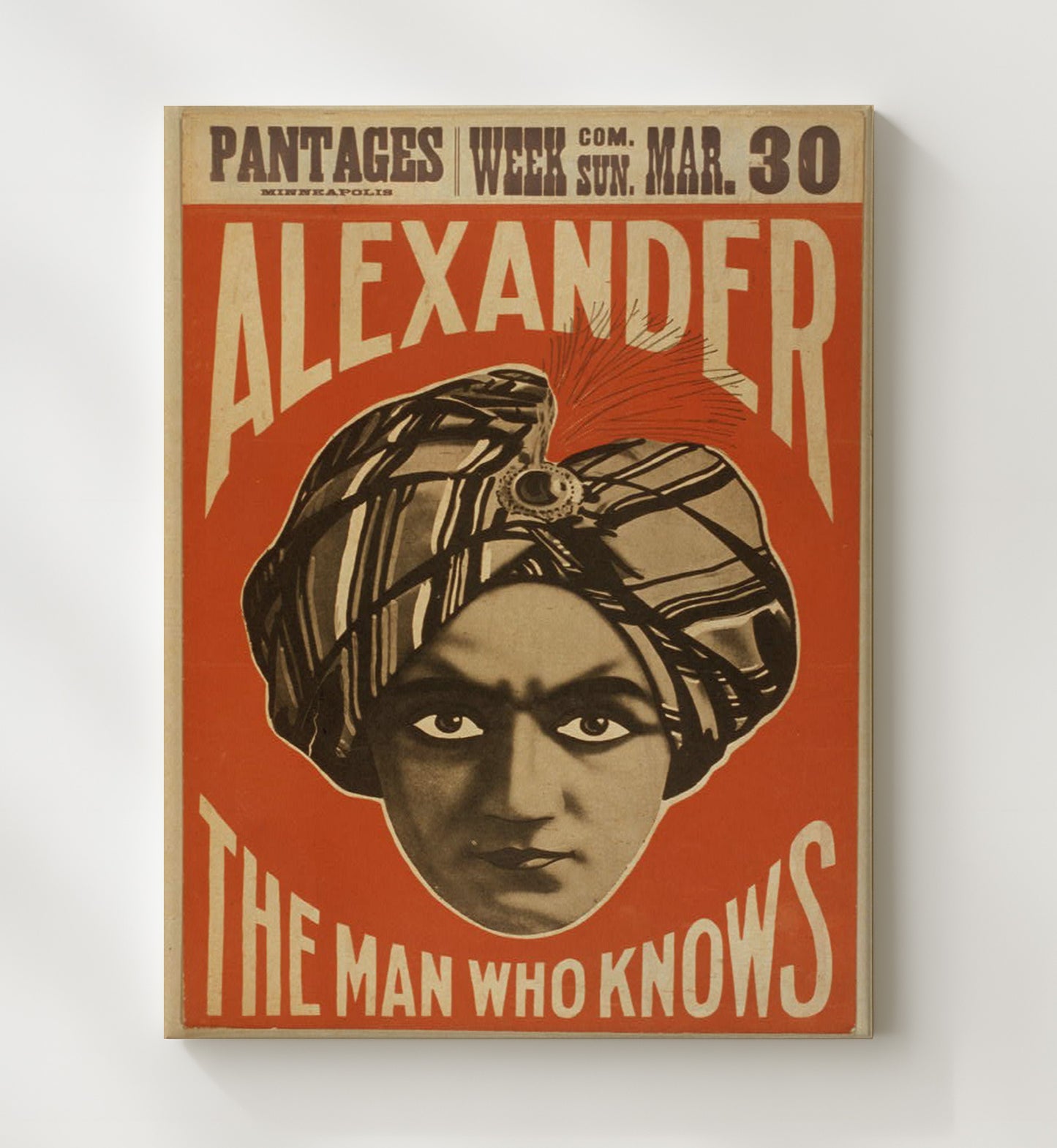 Alexander - The Man Who Knows - Magic Poster - 20x24 Canvas