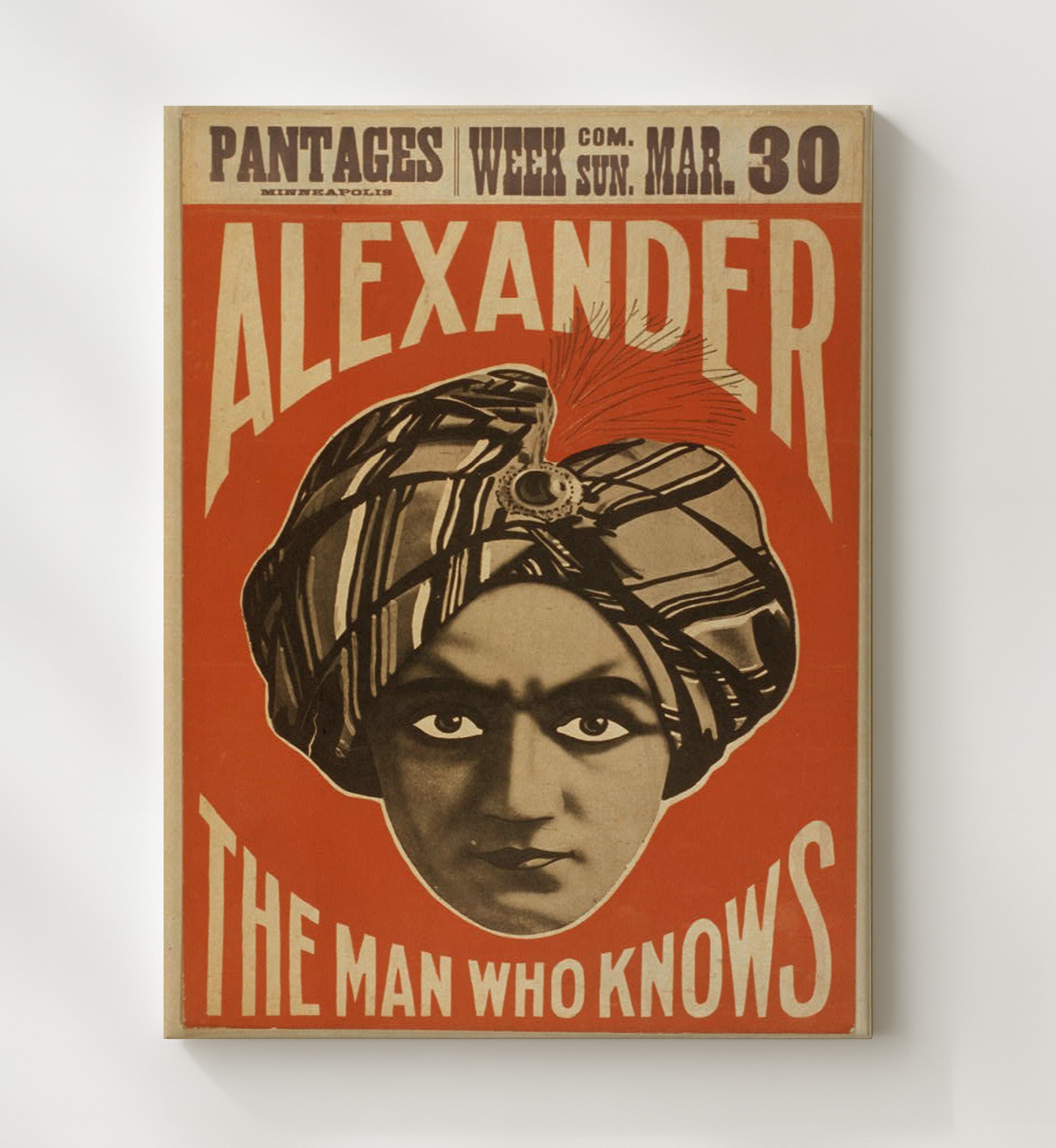 Alexander - The Man Who Knows - Magic Poster - 20x24 Canvas