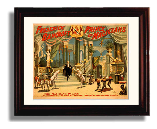 Bancroft - The Magician Palace - Magic Poster - 8x10 Beveled Frame