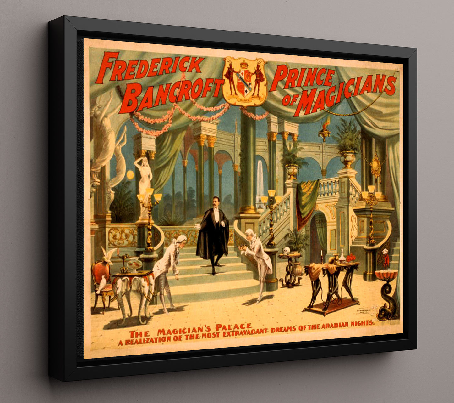 Bancroft - The Magician Palace - Magic Poster - 16x20 Framed Canvas